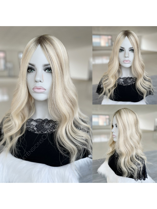 7x8" Silk Top Wefted Base Human Hair Topper #F060201