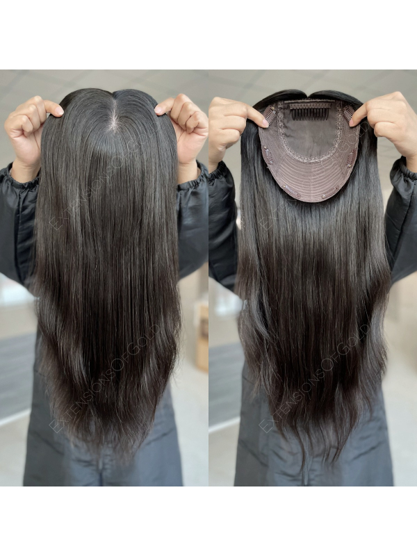 7x8" Silk Top Wefted Base Human Hair Topper #F101854