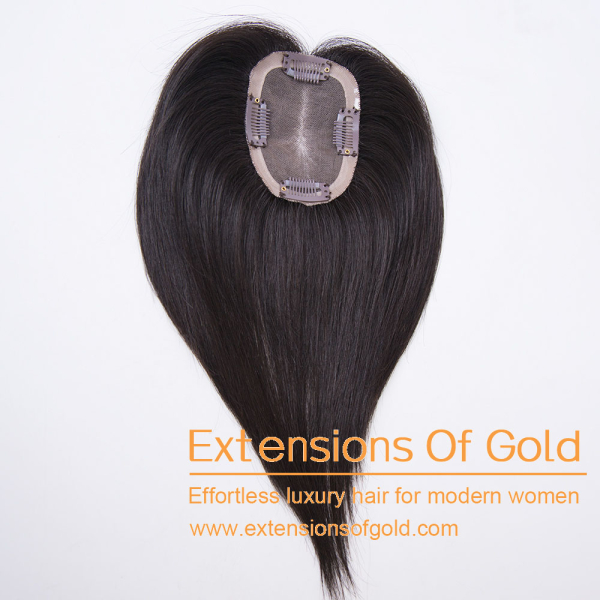 3x4" Mono Base Hair Topper 8" Natural Black Hair 100% Density Premium Real Human Hair Topper #EGTA114