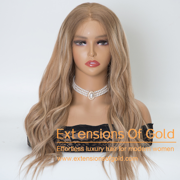 5" Lace Top Hair Wig 18" Dimensional Blonde Balayage Hair 150% Density Premium Real Human Hair Wig #PFLP11