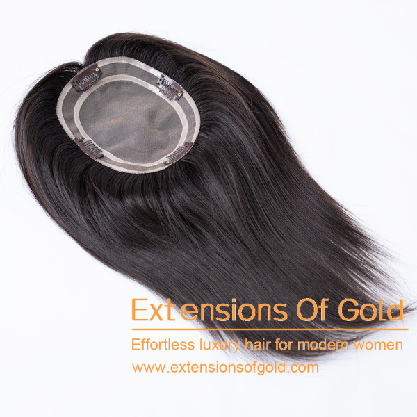 5x6.5" Mono Base Hair Topper 8" Natural Black Hair 120% Density Premium Real Human Hair Topper #EGTA03