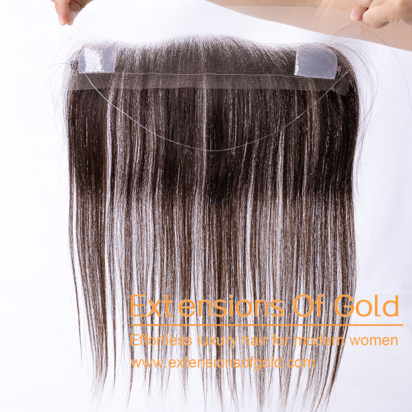 11x1.5" HD Swiss Lace Hairline Topper 14" Natural Brown Hair 120% Density Premium Real Human Hair Topper #PFRP02