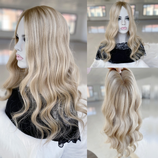 7x8" Silk Top Wefted Base Human Hair Topper #E101701