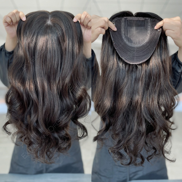 7x8" Silk Top Wefted Base Human Hair Topper #F110110