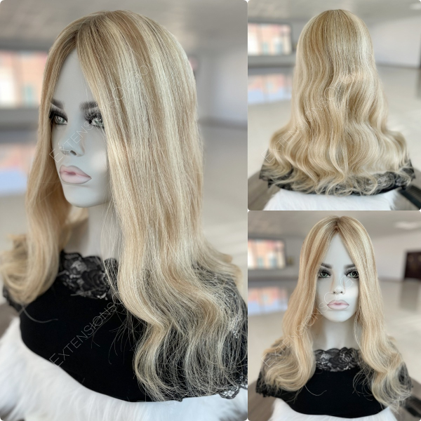 7x8" Silk Top Wefted Base Human Hair Topper #F113009