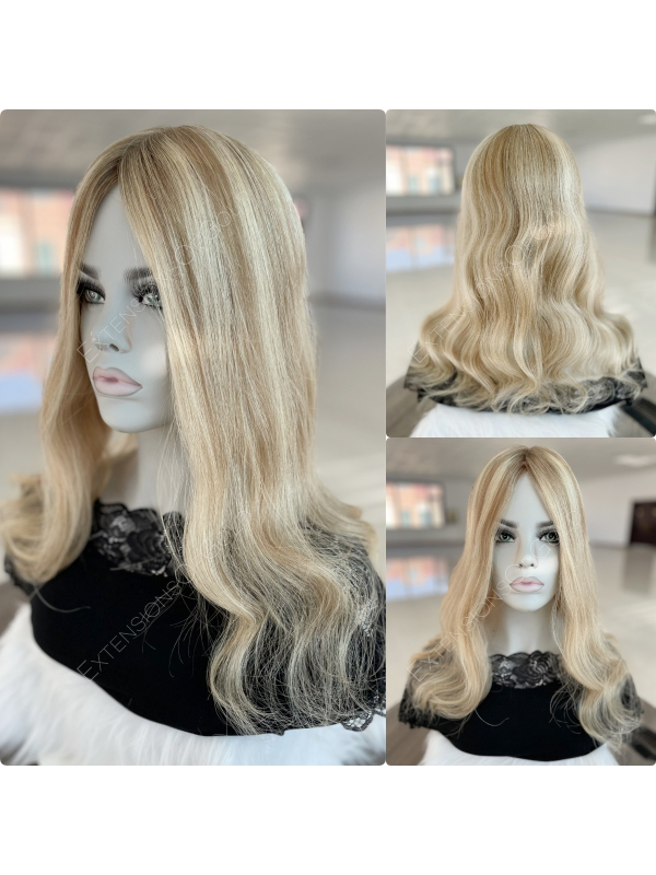 7x8" Silk Top Wefted Base Human Hair Topper #F113009