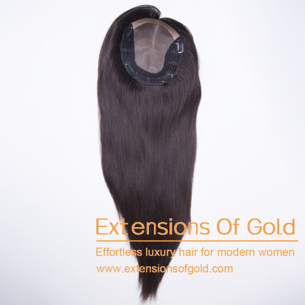 6x7" Mono Top Wefted Hair Topper 16" Natural Black Hair 130% Density Premium Real Human Hair Topper #EGTABJ03