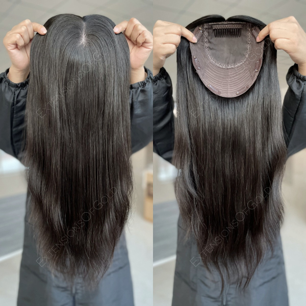 7x8" Silk Top Wefted Base Human Hair Topper #F101854